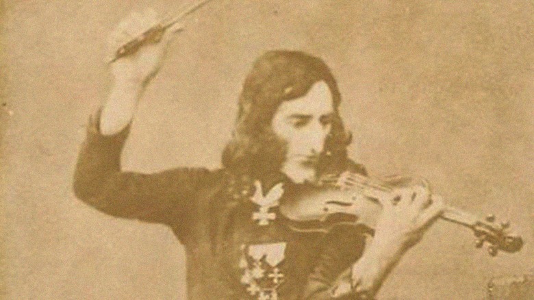 Niccolò Paganini playing violin