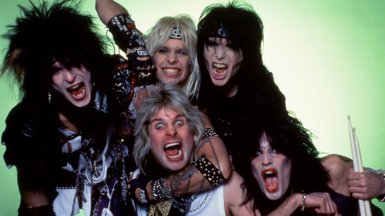 Ozzy Osbourne and Motley Crue posing