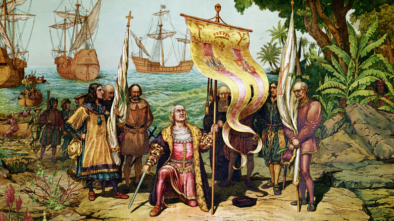 Cortes arriving in Mexico artwork