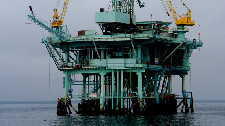 An oil rig off Santa Barbara 