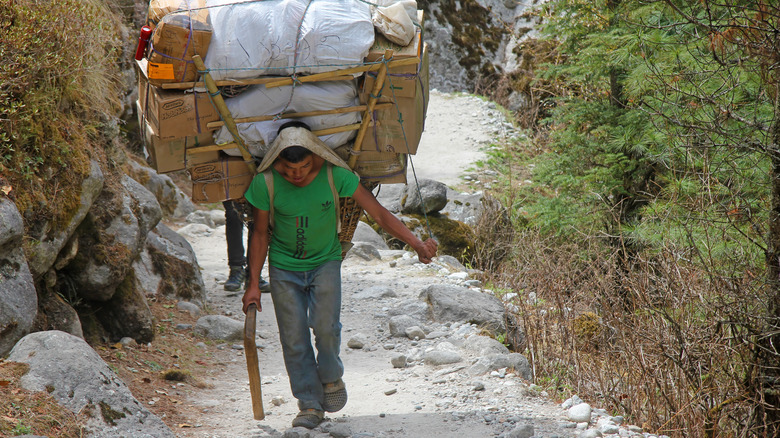 sherpa carrying load