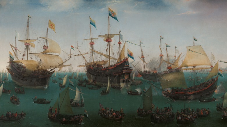 Dutch trading ships artwork