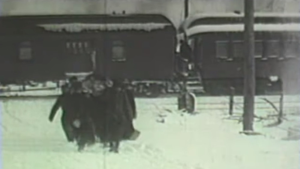 Relief trains arrive at Halifax in the snow