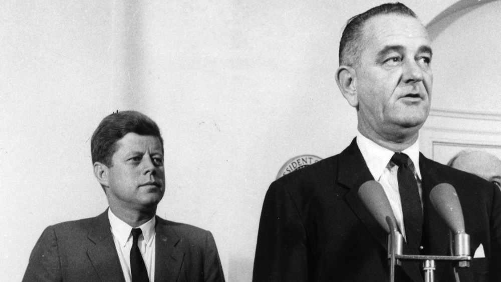 Lyndon Johnson and John F. Kennedy