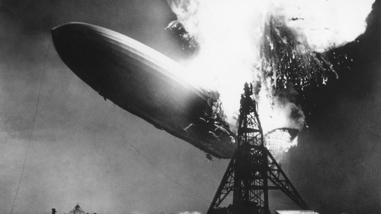 The Hindenburg exploding