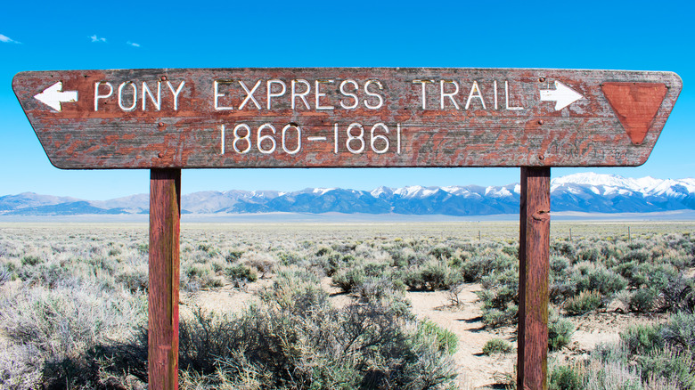 Pony Express trail sign