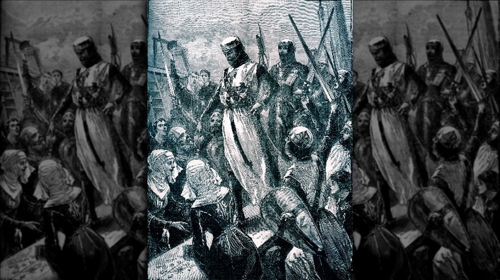 richard the lionheart standing among soldiers in battle