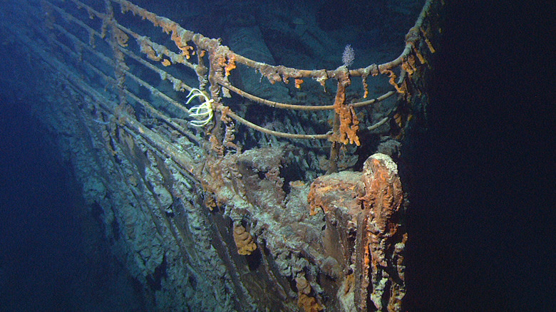 Titanic wreckage underwater