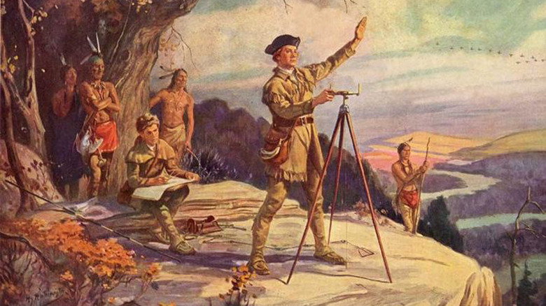 George Washington surveying a border