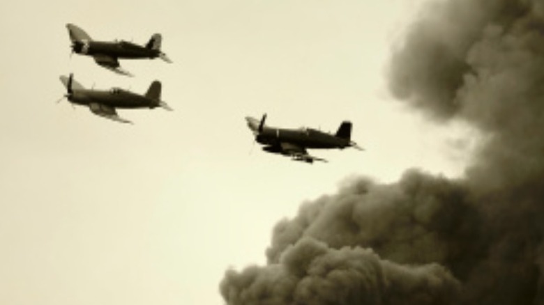 WWII bomber attack