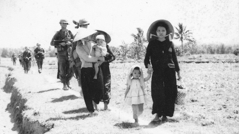 vietnamese civilians walking