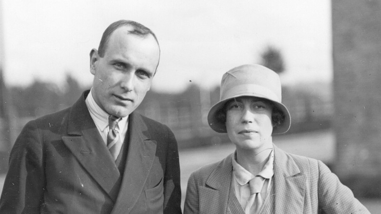 Bill Lancaster and Jessie Miller outside