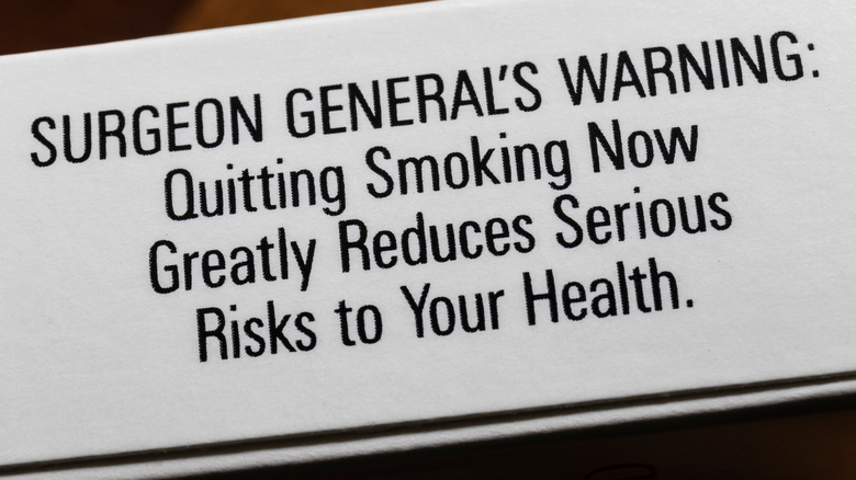 Surgeon general's warning on cigarettes