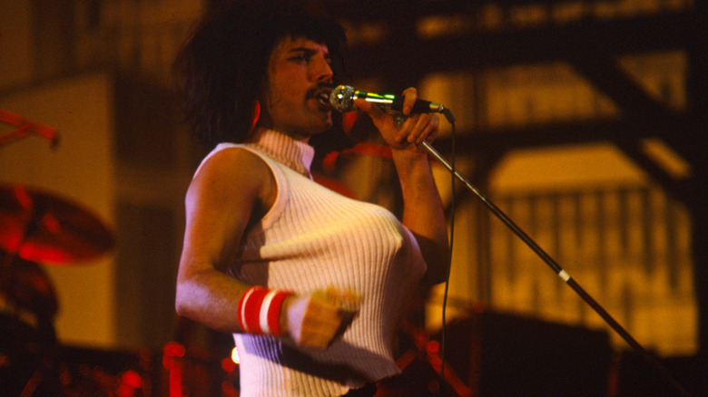 Freddie Mercury dressed in drag 