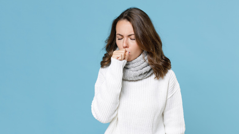 woman coughing