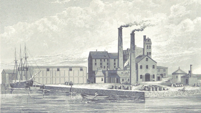 Illustration of Revere Sugar Refinery in Boston