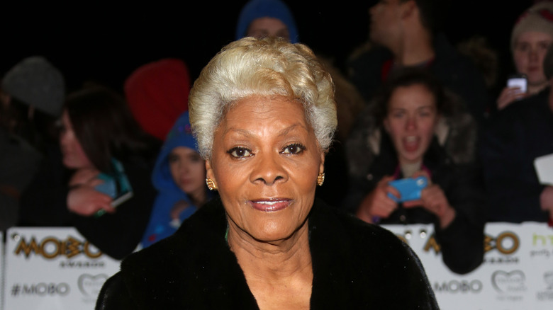 Dionne Warwick looking into camera