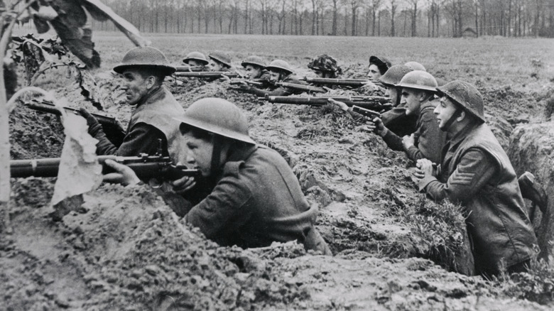 British soldiers in a trench