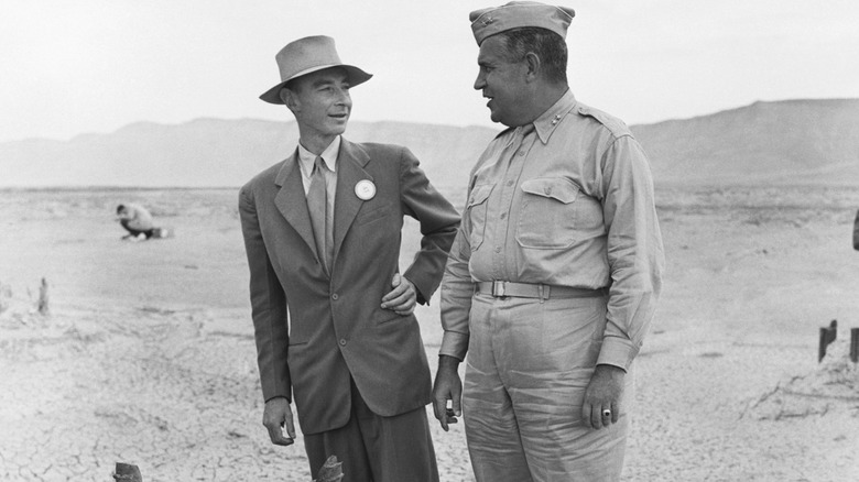 Robert J. Oppenheimer at nuclear test site