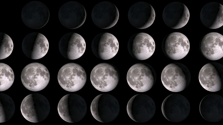 Images of phases of the moon