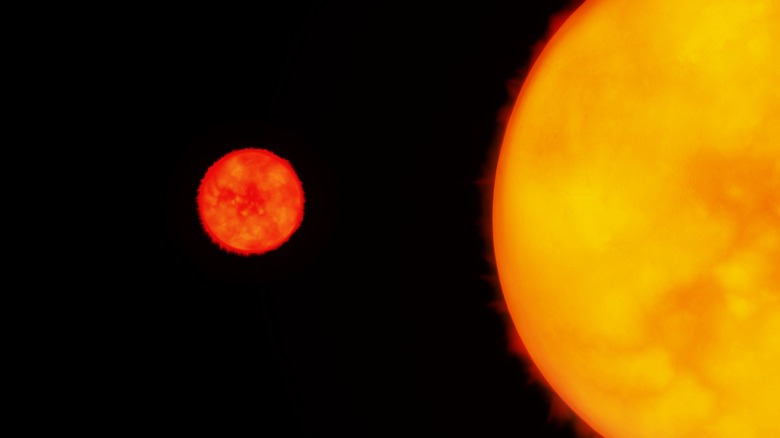 our sun and a red dwarf