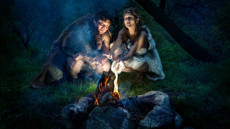 Stone Age caveman fire