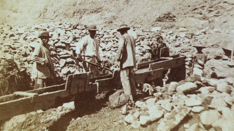 chinese immigrants mining for gold