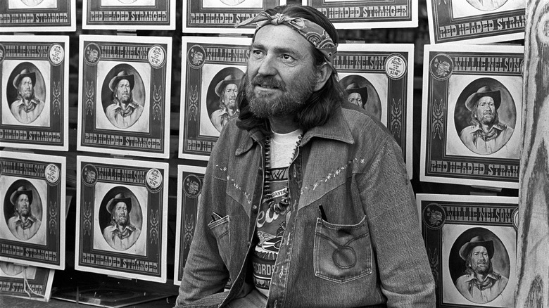 Willie Nelson promoting his Redheaded Stranger album