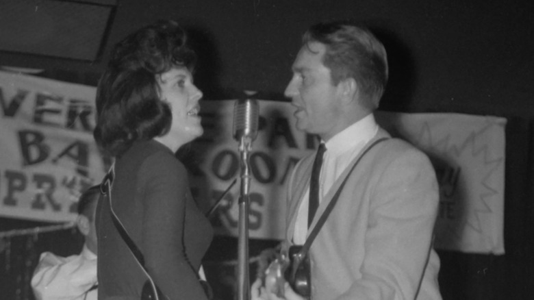 Willie Nelson performing with his future wife Shirley