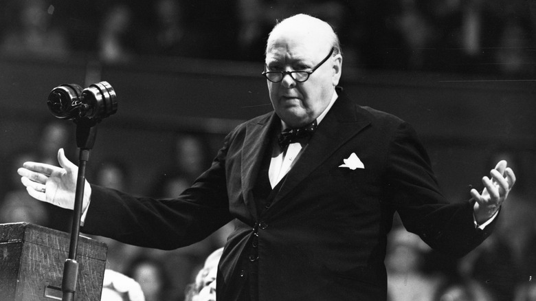 Winston Churchill giving speech