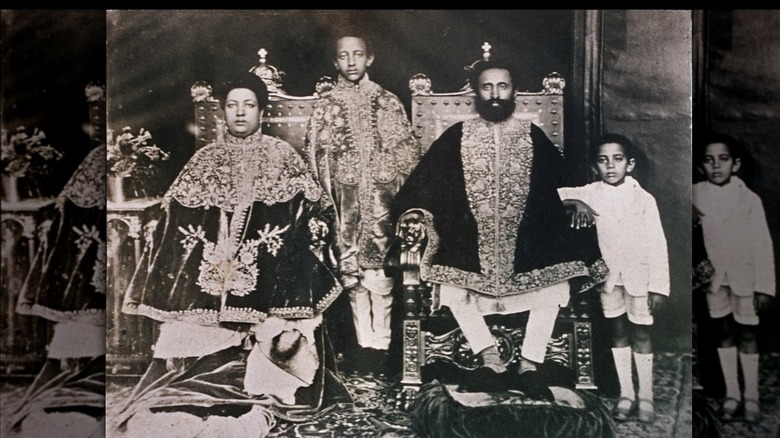 Haile Selassie w/family