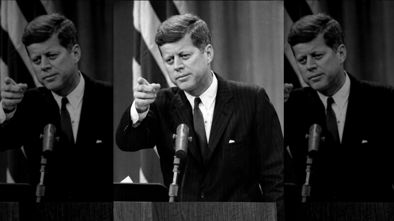 Pres. Kennedy pointing