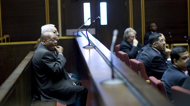 Jacob Zuma in a courtroom