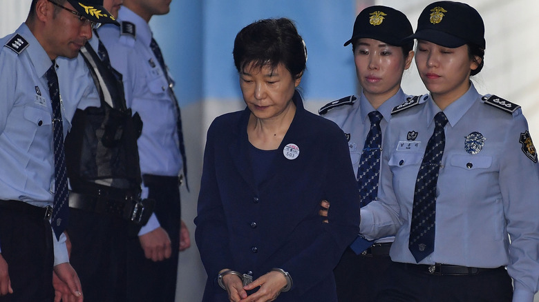 Park Geun-hye in handcuffs