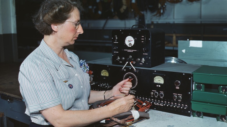 woman working on electronics world war II