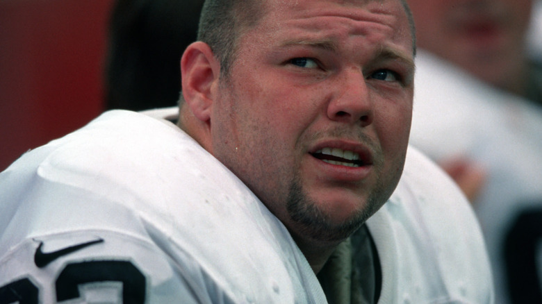 Barret Robbins watching from the sidelines