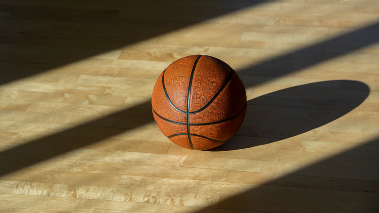 basketball on empty court