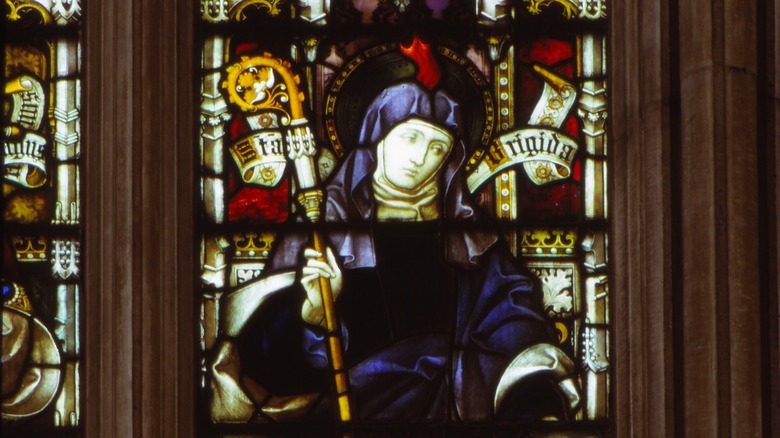 St. brigid of Kildare stained glass window