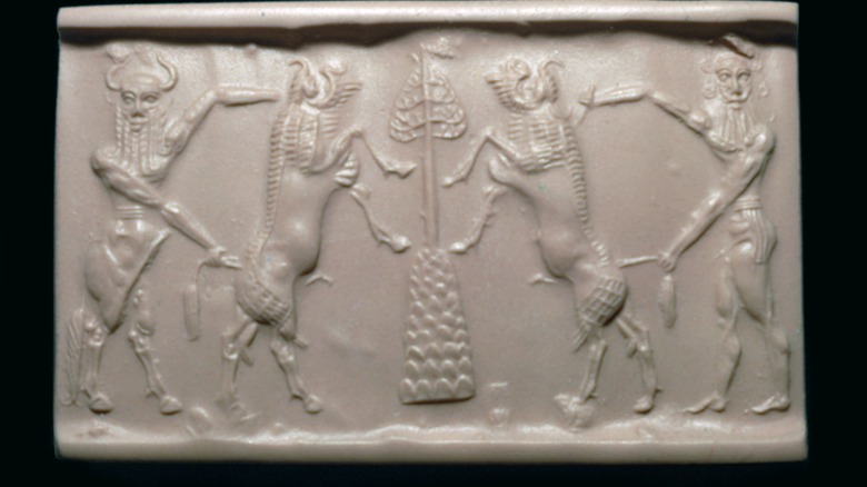 gilgamesh and enkidu bull clay seal