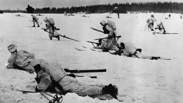 Finnish ski troops in snow