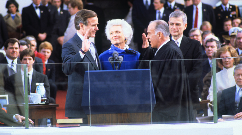 George H.W. Bush takes oath office