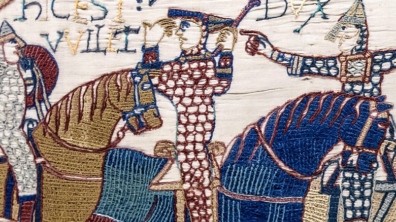 tapestry of william on a horse