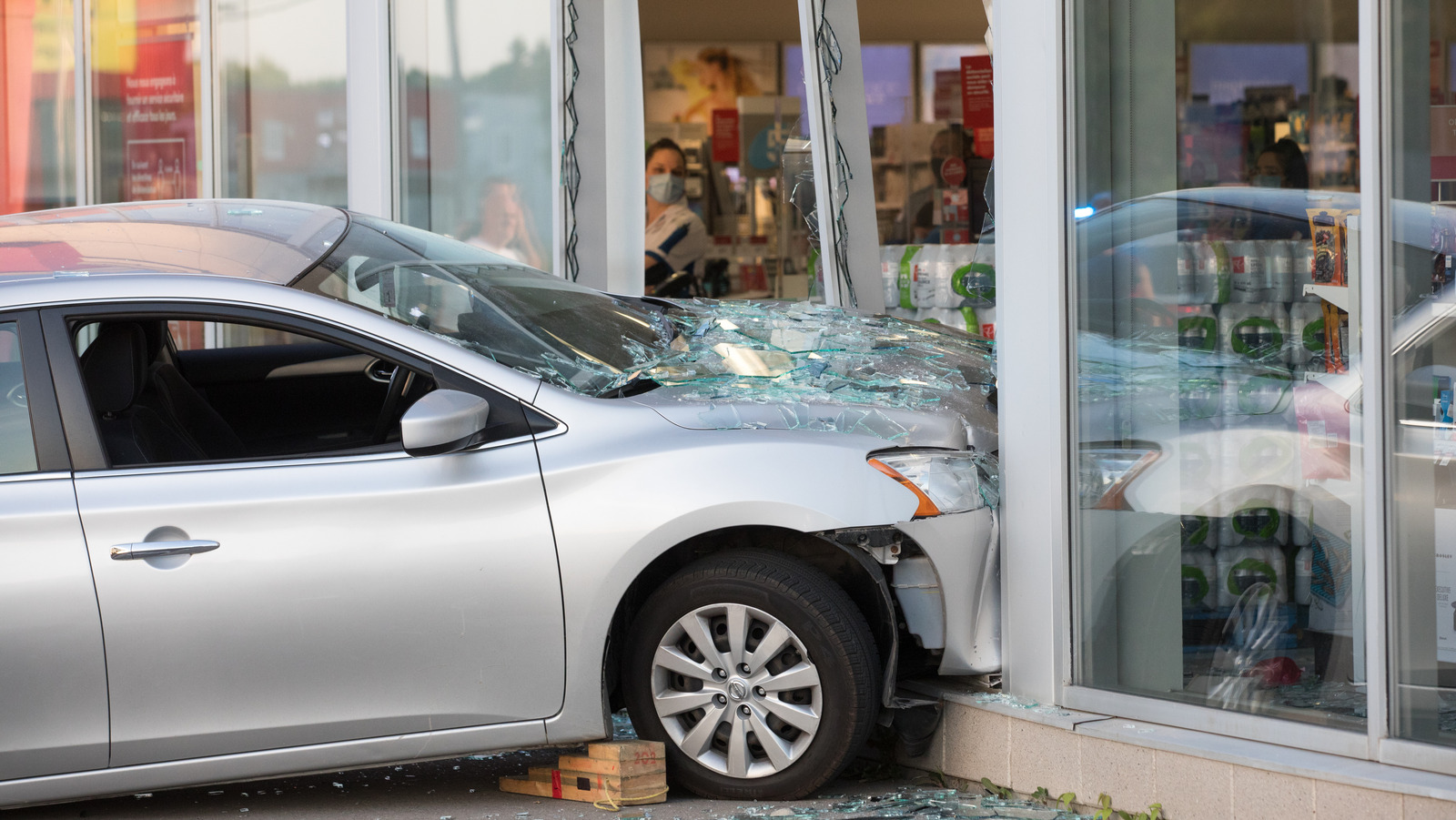 How many times a day do cars crash into buildings?