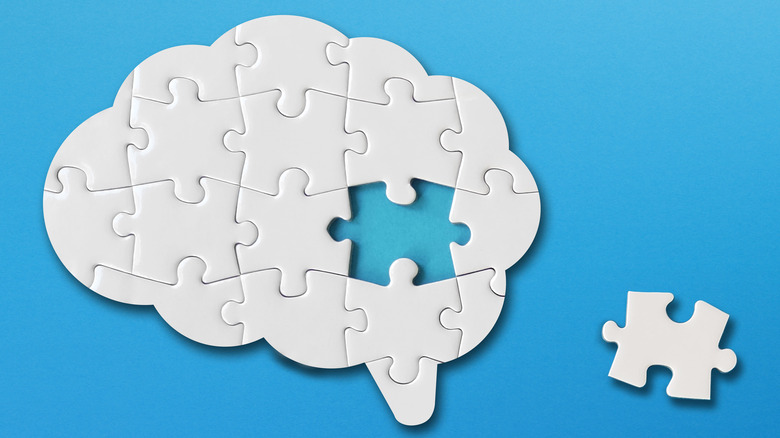 Brain-shaped puzzle missing piece